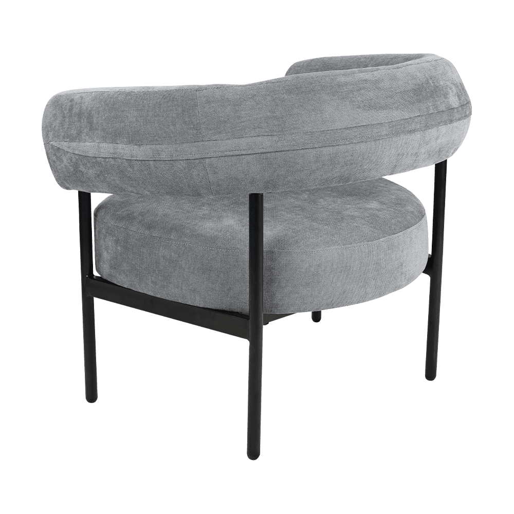 Sedia da salotto in metallo grigio