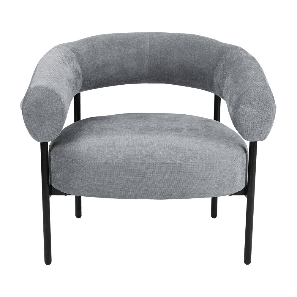 Sedia da salotto in metallo grigio