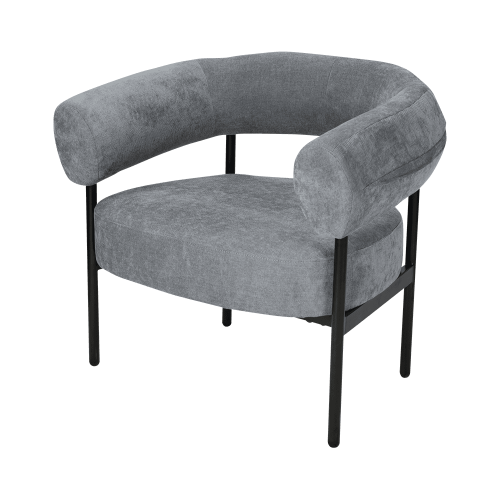 Sedia da salotto in metallo grigio