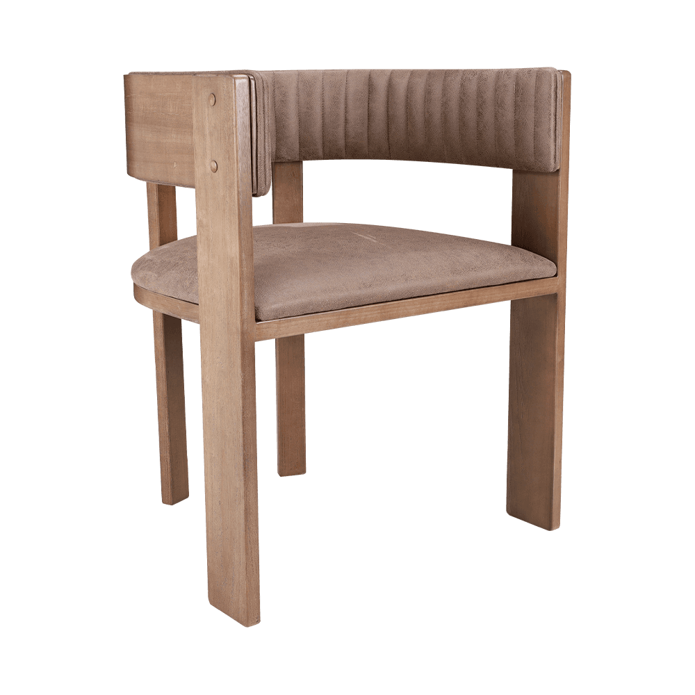 Sedia da pranzo in legno vintage imbottito