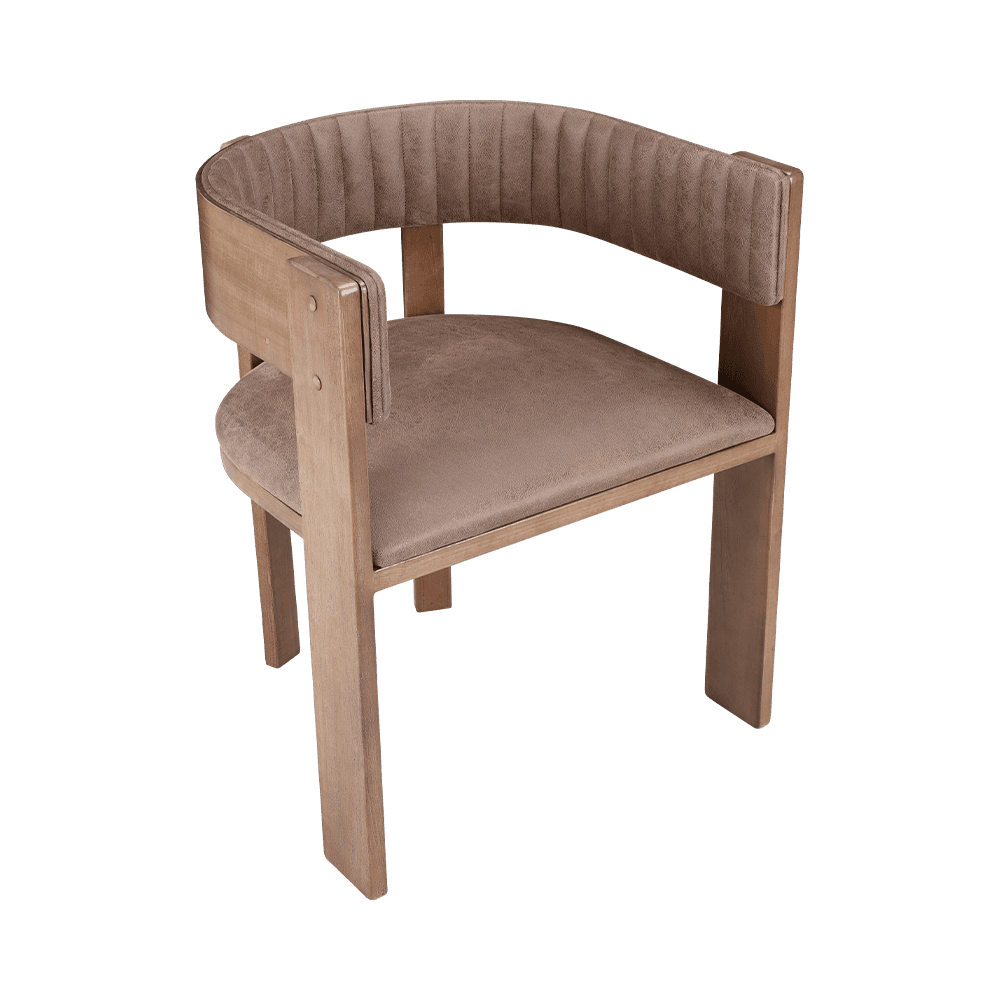 Sedia da pranzo in legno vintage imbottito