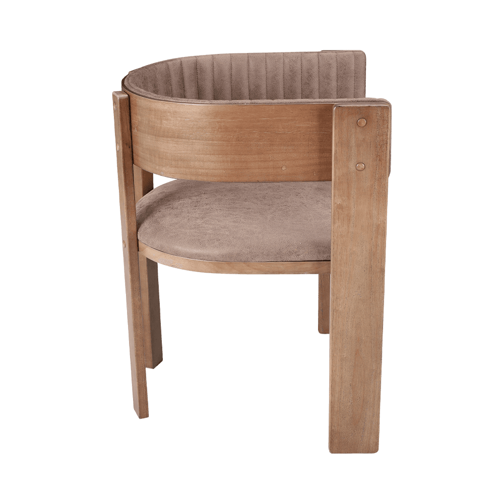 Sedia da pranzo in legno vintage imbottito