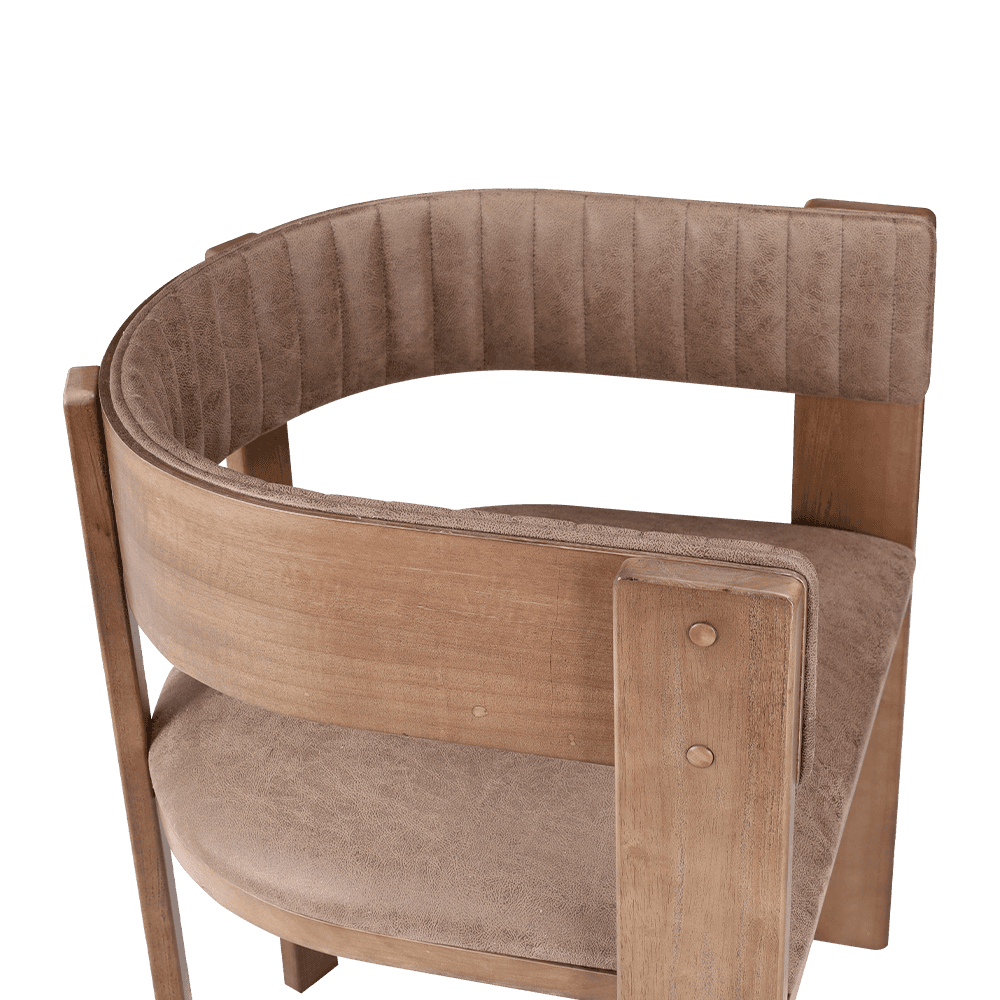 Sedia da pranzo in legno vintage imbottito